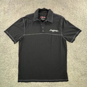 Barrett-Jackson Signature Series Mens Black Polo Shirt Contrast Stitch Small